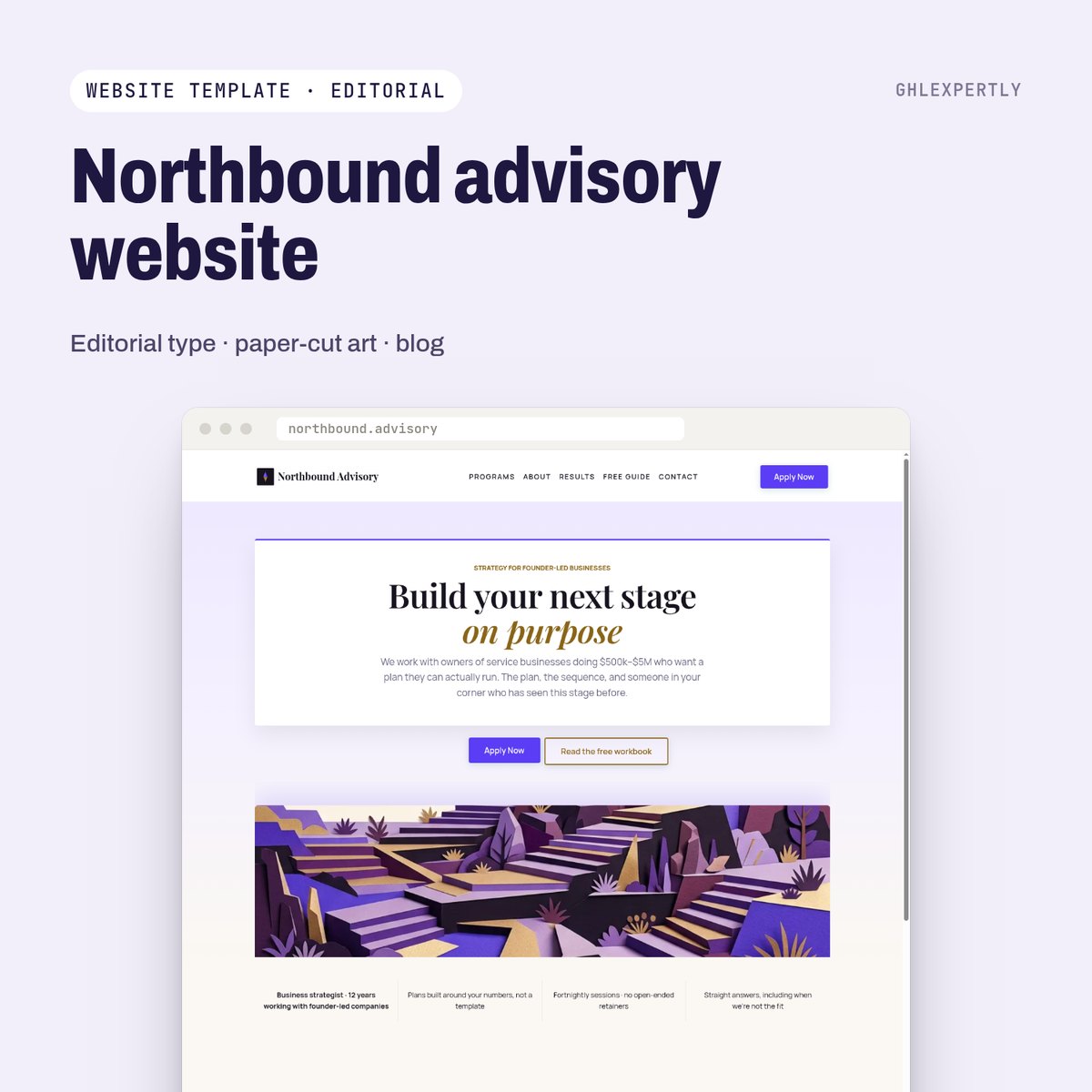 Northbound advisory website preview