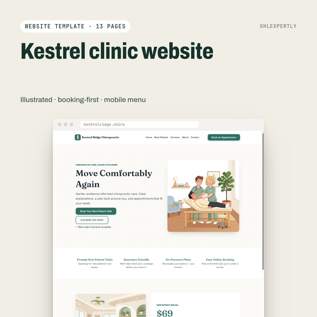 Kestrel clinic website preview