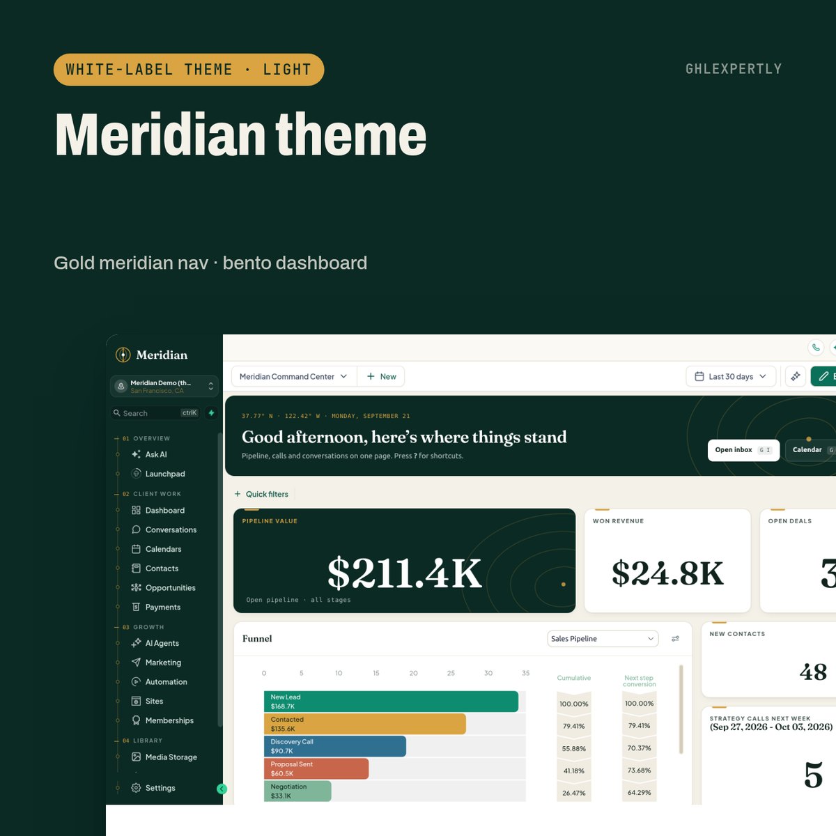 Meridian theme preview