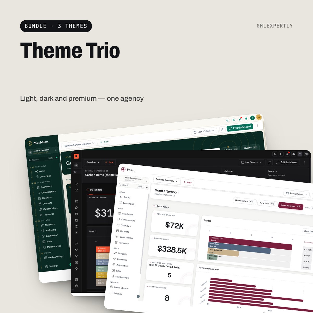 Theme Trio Bundle — GoHighLevel template preview
